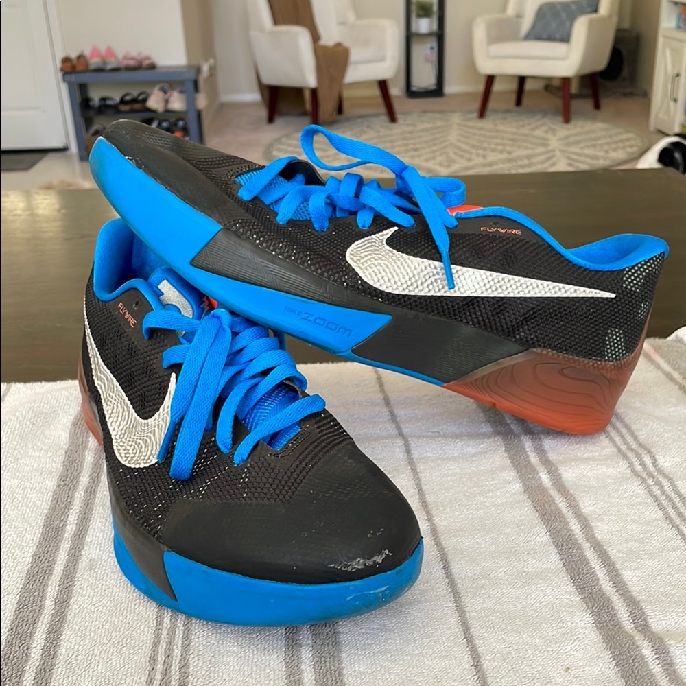 Nike KD Trey 5 653657-004 Black Silver Blue 2014 Shoes Kevin Durant Men Sz 13 US